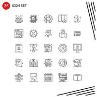 Line Pack of 25 Universal Symbols of down up nature arrows new Editable Vector Design Elements