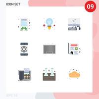 Universal Icon Symbols Group of 9 Modern Flat Colors of product tech monitor space atom Editable Vector Design Elements