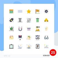 User Interface Pack of 25 Basic Flat Colors of lab ireland minimize sign star Editable Vector Design Elements
