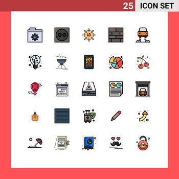 Set of 25 Modern UI Icons Symbols Signs for digital flying advertising submission car layout Editable Vector Design Elements