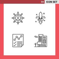 4 Universal Filledline Flat Colors Set for Web and Mobile Applications business document game mardi gras report Editable Vector Design Elements