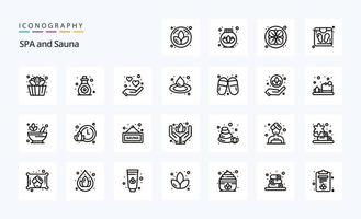 25 Sauna Line icon pack vector