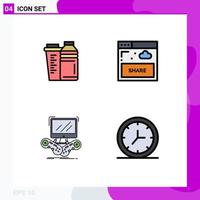 4 Creative Icons Modern Signs and Symbols of bottle game shaker share internet Editable Vector Design Elements