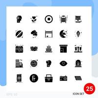 25 iconos creativos signos y símbolos modernos de la herramienta informática love crown ladder elementos de diseño vectorial editables vector