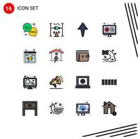 16 iconos creativos signos y símbolos modernos de configuración de vacaciones de navegador de sonido desarrollo elementos de diseño de vectores creativos editables