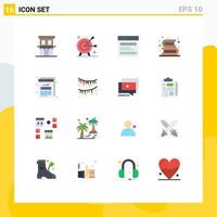 User Interface Pack of 16 Basic Flat Colors of education back to school marketing user hero Editable Pack of Creative Vector Design Elements