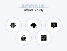 Internet Security Glyph Icon Pack 5 Icon Design. computer. lock. cloud. internet