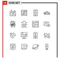 16 Creative Icons Modern Signs and Symbols of rocks mountain application nature hill Editable Vector Design Elements