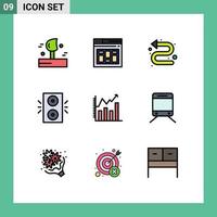 Set of 9 Modern UI Icons Symbols Signs for analytic xmas arrows winter decoration Editable Vector Design Elements