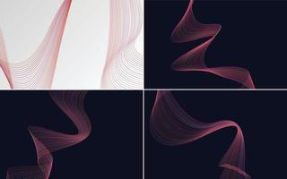 Collection of geometric minimal lines pattern set vector