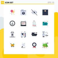 Set of 16 Modern UI Icons Symbols Signs for business user human person man Editable Pack of Creative Vector Design Elements