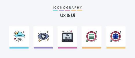 ux y ui line llenaron el paquete de 5 íconos que incluye la aplicación. web. aplicación seguridad. cerrar. diseño de iconos creativos vector