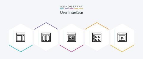 User Interface 25 Line icon pack including interface. app. interface. interface vector