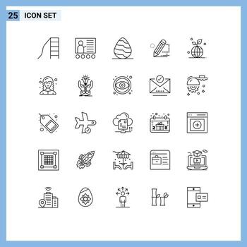 conjunto de 25 iconos modernos de la interfaz de usuario signos de símbolos para dibujar elementos de diseño vectorial editables de resorte de darwing del maestro de pintura vector