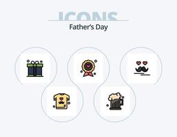 Fathers Day Line Filled Icon Pack 5 Icon Design. father. fathers day. balloon. father. calender vector