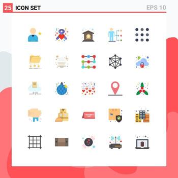 conjunto de 25 colores planos vectoriales en cuadrícula para llamar a la red bancaria del usuario conectar elementos de diseño vectorial editables vector