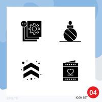 Set of 4 Modern UI Icons Symbols Signs for coding arrow process christmas up Editable Vector Design Elements