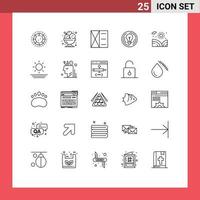 25 Creative Icons Modern Signs and Symbols of idea circle restaurant business wallet Editable Vector Design Elements