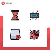 Set of 4 Modern UI Icons Symbols Signs for glass drive component ic hardware Editable Vector Design Elements