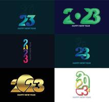 Big Set of 2023 Happy New Year logo text design 2023 number design template vector