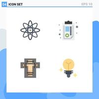 Modern Set of 4 Flat Icons Pictograph of atom decapitate document prescription penalty Editable Vector Design Elements