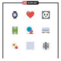 9 Universal Flat Color Signs Symbols of cup coffee favorite ground city Editable Vector Design Elements