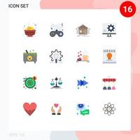 Modern Set of 16 Flat Colors and symbols such as error develop play bug smart Editable Pack of Creative Vector Design Elements