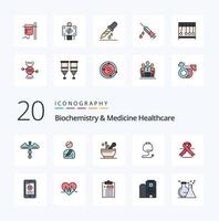 20 Biochemistry And Medicine Healthcare Line Filled Color icon Pack like cancer medical hospital healthcare hospital vector