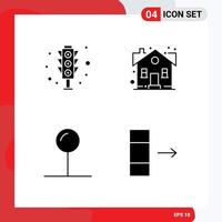 User Interface Pack of 4 Basic Solid Glyphs of signal coordinate traffic signal house pointer Editable Vector Design Elements
