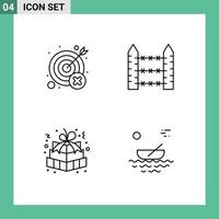 Set of 4 Commercial Filledline Flat Colors pack for fail wire target protection easter gift Editable Vector Design Elements