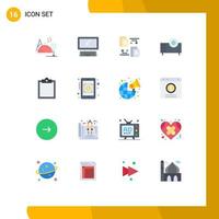 User Interface Pack of 16 Basic Flat Colors of buffer projector pc products devices Editable Pack of Creative Vector Design Elements