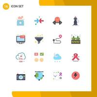 16 Creative Icons Modern Signs and Symbols of tv knight dumbbell horse strategy Editable Pack of Creative Vector Design Elements