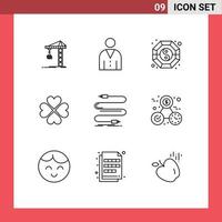 9 Creative Icons Modern Signs and Symbols of favorite love people heart yang Editable Vector Design Elements