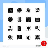 paquete de iconos de vector de stock de 16 signos y símbolos de línea para elementos de diseño de vector editables de etiqueta móvil de inteligencia de ubicación de campamento