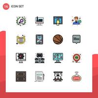 conjunto de 16 iconos modernos de la interfaz de usuario signos de símbolos para el contenido de la oficina de arpa el hombre acepta elementos de diseño de vectores creativos editables