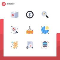 Modern Set of 9 Flat Colors and symbols such as construction building ecommerce search heart Editable Vector Design Elements