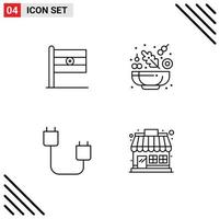 Modern Set of 4 Filledline Flat Colors and symbols such as indian devices day salad hardware Editable Vector Design Elements