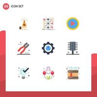 9 Flat Color concept for Websites Mobile and Apps construction play data interface complex Editable Vector Design Elements