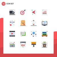 16 Creative Icons Modern Signs and Symbols of flight sheet direction report file Editable Pack of Creative Vector Design Elements