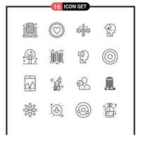 Universal Icon Symbols Group of 16 Modern Outlines of summer head cloud mind experience Editable Vector Design Elements