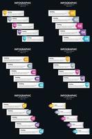 Vector 6 Infographics Pack Presentation slide template 5 Steps cycle diagrams and timelines