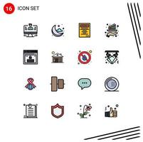 16 iconos creativos signos y símbolos modernos de página informe libro gráfico de marketing elementos de diseño de vectores creativos editables
