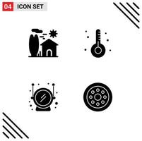 Stock Vector Icon Pack of 4 Line Signs and Symbols for estate medicine real fitness space Editable Vector Design Elements