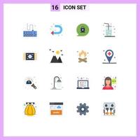 16 User Interface Flat Color Pack of modern Signs and Symbols of home living furnishing chat carpet drink Editable Pack of Creative Vector Design Elements