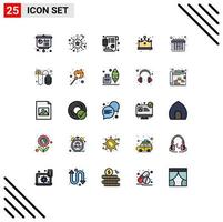 paquete de iconos de vector de stock de 25 signos y símbolos de línea para joyería de cita gracias día planificación de moda elementos de diseño de vector editables