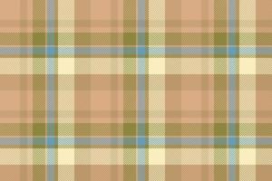 Plaid background, check seamless pattern in beige. Vector fabric texture for textile print, wrapping paper, gift card or wallpaper.