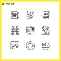 9 Thematic Vector Outlines and Editable Symbols of web design responsive abc design barrier Editable Vector Design Elements