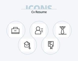 cv curriculum vitae línea icon pack 5 diseño de iconos. . pintura. educación. educación. maestros vector