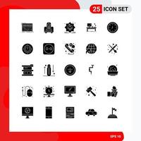 Group of 25 Solid Glyphs Signs and Symbols for lamp computer hardware business stamp Editable Vector Design Elements