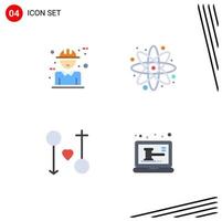 Editable Vector Line Pack of 4 Simple Flat Icons of architecture female concept back to school male Editable Vector Design Elements